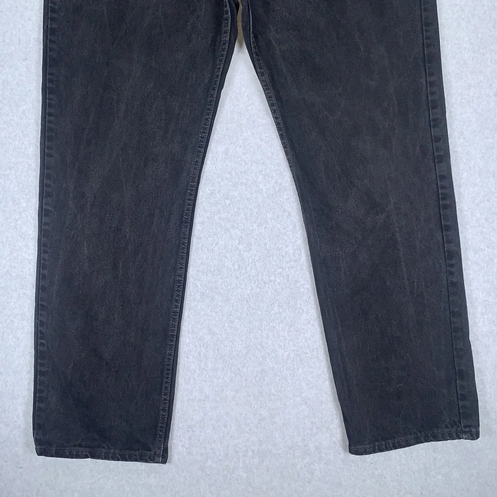 Vintage Levi's 505 Black Jeans 90's Made in USA Regular Fit Straight Leg 42x32